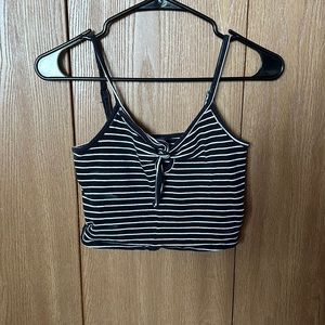 Aeropostale striped tie front crop top